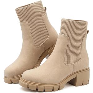 Womens Chelsea Boots Waterproof Slip On Ankle Boot Chunky Heel UK Size 
 8