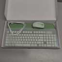 Wireless Keyboard and Mouse Combo - 9 Backlit Effects, Wrist Rest, Double-Shot Keycaps, Metal Panel, Long-Lasting Rechargeable, 2.4G Keyboard Mouse Set for Windows Mac PC Laptop Sablute (Green)