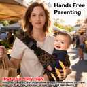 Baby Sling Carrier Adjustable Baby Sling 2025 Upgraded Toddler Sling Comfortable Baby Wrap Carriers Ergonomic-Designed, Travel Friendly Carrying 10-45 LbsLeopard