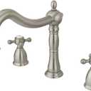 Kingston Brass KS1348BX Heritage Roman Tub Filler with Metal Cross Handle, Brushed Nickel