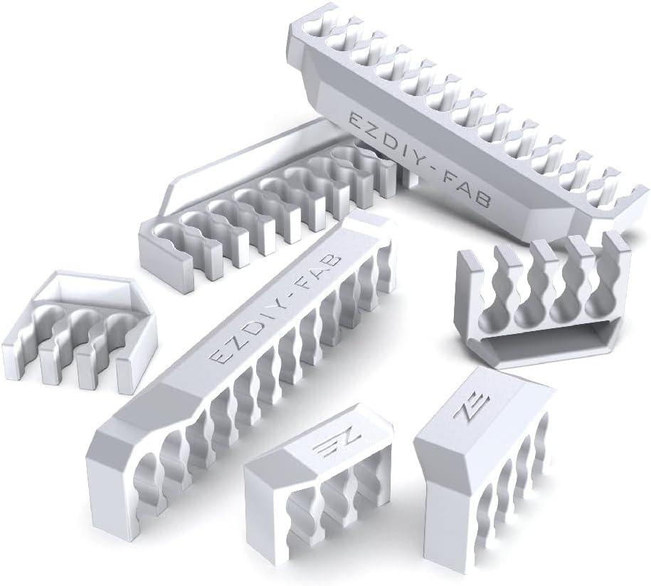 EZDIY-FAB Shield Cable Comb Kit for 16AWG, 18AWG PSU Cable Extension,Includes 4 x 24P + 16 x 8P + 8X 6P-White