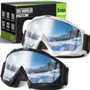 OXG Ski Goggles for Men Women, UV Protection Snowboard Snowsports Goggles for Kids Youth (Silver (Vlt 9.3%+ Silver (Vlt 9.3%))
