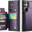 Vinich for Samsung Galaxy S25 Ultra Wallet Case with Card Holder, RFID Blocking Credit Slots Kickstand Shockproof Phone Cover Fit for Galaxy S25 Ultra 6.9" Purple
