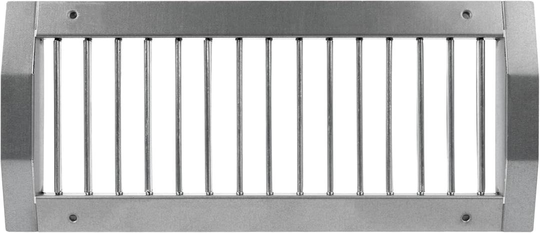 Repa Market 13" x 5" Inch Air Exhaust Grille for Round Ducts - Adjustable Louvre Blade - Galvanized Air Supply Vent Cover - Side Fit Round Surface Canal Ducting from 9.84" to 35.43" Inches