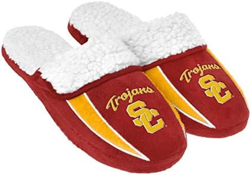 FOCO men's NCAA College Team Logo Sherpa Moccasin Slippers XL(13-14)
