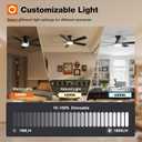 Addlon Ceiling Fans with Lights, 52 inch Low Profile Ceiling fan with Light and Remote Control, Flush Mount, Reversible, 3CCT, Dimmable, Noiseless, Black Ceiling Fan for Bedroom, Indoor/Outdoor Use