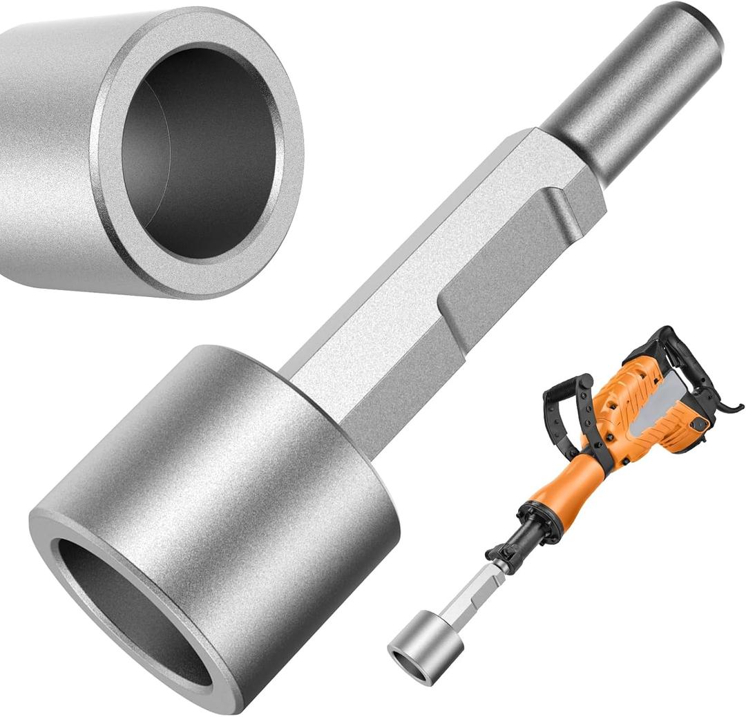 Ground Rod Driver & T-Post Driver, 65A Shank 1-3/16" Hex Jackhammer Attachment for Demolition Hammer, Heavy-Duty Fence Post Driver for Vevor Jackhammer, Rebar & Grounding Rod Driver