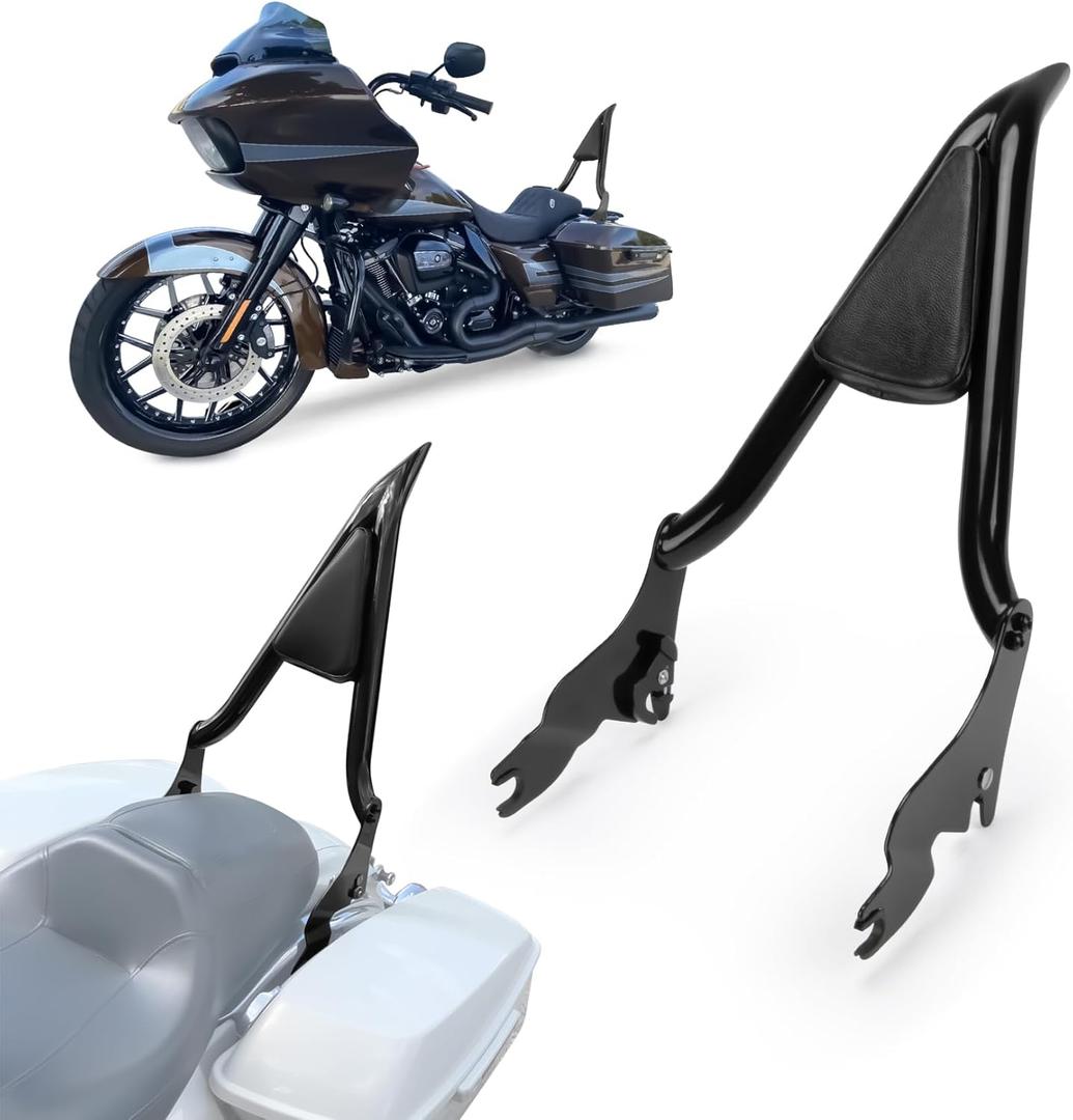 22 inch Sissy Bar, PSLER Detachable Passenger Backrest Rear Pad for Touring Street Glide Road Glide Electra Glide Road King FLHR FLHX FLHT FLTR 2009-2024