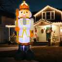 Syhood 10 Ft Christmas Inflatables Nutcracker Soldier Giant Nutcracker Outdoor Christmas Decoration with Build in LED Light Nutcracker Blow up Yard Decorations for Xmas Holiday Party Yard Garden Lawn