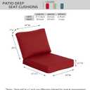 24"x27.5" Outdoor Deep Seat Patio Cushions Set of 2, Deep Seat Bottom Resilient Foam Filling Water-Resistant Stain-Resistant UV Resistant Weather Resistant with YKK Zippers, Chili, 24"x27.5"x4.5";2 Sets