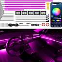 Acrylic Interior Car LED Strip Light with Wireless APP, 14 in 1 with 175 inches 593 LEDs Neon LED Strip Light, RGB Colors Dynamic Music Sync Car Ambient Lighting Kits