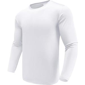 Men's 2 Pack Performance Long Sleeve T-Shirts, UPF 50+ Sun Protection Shirts, Athletic Gym Workout Shirts for Running Size M