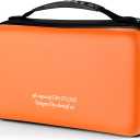 alavisxf xx CD Case, 96 Capacity EVA Protective Blu-ray DVD Case Portable Zipper CD Case Holder Disc Storage Organizer Wallet Bag for Car Home Travel (96 Capacity, Orange96)