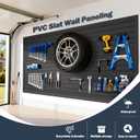 Slat Wall Paneling 4 x 8ft, PVC Slatwall Garage Wall Organizer, Black Slatwall Panels Garage Tool Organizer Wall Mount Storage Systems