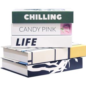 Decorative Faux Books for Decoration, Decorative Books Set for Home Decor, Fake Books for Decoration, Hardcover Designer Books Decor Set for Entry Table, Living Room, (Green C)