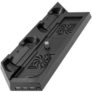 Stand Cooling Fan for PS4/ for PS4 Slim/ for PS4 PRO, Vertical Stand Cooler with Dual Controller Charge Station, Base Mount