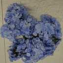 Flojery Silk Hydrangea Heads Artificial Flowers Heads with Stems for Home Wedding Decor,Pack of 10 (Blue)