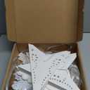 Paper Star Lanterns, Stars Hanging 3Pcs Christmas Paper Lampshade 7 Pointed Star Hanging Decorations for Christmas New Year Wedding Party Birthday decoracin navidea 17.71inch