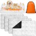 Riakrum 4 Pack Self-Warming Cat Beds with Storage Bags, 45" x 28" Soft Thermal Self Heating Pet Pads, Non-Slip & Washable Heated Mats for Indoor Outdoor Pet