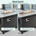 23x7x5.5 Fire Pit Glass Flame Wind Guard,Thick Tempered Glass Rectanglar FirePit Flame Shield with Aluminium Clips,Clear Wind Gaurd Fence for Patio Fire Table