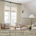 Beige Linen Pinch Pleated 120 Inch Curtains 2 Panels for Living Room Bedroom Memory Training Shape Semi Sheer Neutral Flax Pinch Pleat Drapes with Hooks Rings Light Filtering Window Curtain 40x120