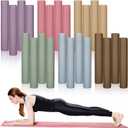 Timgle 24 Pack 68" x 24" Yoga Mat Bulk, 4mm Thick Extra Long Sports Mat Anti Slip Tear Resistant Yoga Exercise Set for Fitness Stretching Home Workout Gym and Studio (blue, pink, green, purple, brown, khaki)