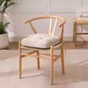 IASEAHK Chair Cushions for Dining Chairs, Dining Chair Cushions, Tufted Indoor Chair Pads with Ties & Non Slip Backing, Seat Cushions for Kitchen Chairs 16.5 x 16.5 x 3.5, Set of 2, Beige