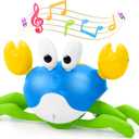 Crawling Crab Baby Toy, Increase Baby's Tummy Time Crab, Inspire Crawling, Automatic Obstacle, Rechargeable, Music, Speed Adjustment, Recording, Dancing Crab Toy for Kid's Sensory Development