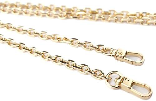 HEEHEE 43.3"(110cm) Gold Purse Chain Strap O Shape DIY Metal Chain Cross body Chain Handbag Replacement Strap 1 Pack for Purse Accessories