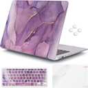 iCasso for MacBook Air 13 inch Case (Release 2010-2017 Older Version), Plastic Pattern Hard Shell Protective Case & Keyboard Cover Only for MacBook Air 13 Inch Model A1466/A1369 (Purple)