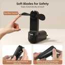 Mini Handheld Fan,USB Rechargeable 3 IN 1 Personal Cooler Fans with Power Bank,LED Flashlight,Small Foldable Portable Pocket Fan-Travel & Emergency Essentials for Outdoor Black