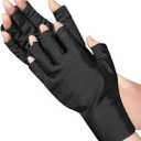 SUBAY UV Gloves for Gel Nails, Fingerless Gloves with UPF 50+ Protection for Manicures, Nail Art, Professional Protective Shield Glove Protect Hands from UV Light Harm, Black