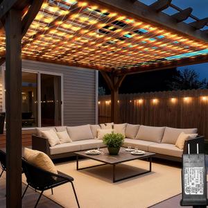 Lovelite 13ft x 13ft Net Lights Outdoor, 400LED Large Gazebo Lights 8 Modes Timer, Waterproof Connectable Christmas Mesh Light Clear Wire for Bushes Patio Pergolas Garden Holiday Party - Warm White