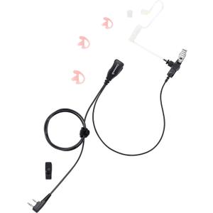 commountain Earpiece with PTT/Mic Compatible for Kenwood Baofeng SAMCOM BTECH Retevis Walkie Talkies Radios and BF-F8HP UV-82HP UV-5R UV82 UV82C UV5X3 TK NX, Acoustic Tube Headset, 2 Pin Style