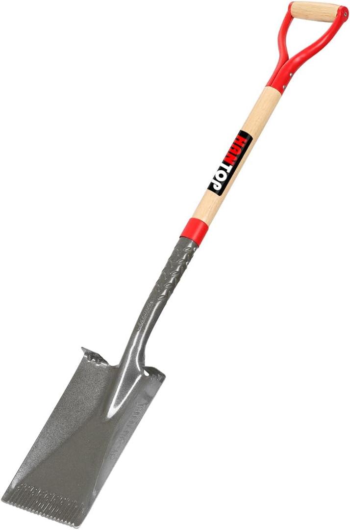 Flat Spade Garden Shovel Edging Shovels with Wooden Handle for Digging Gardening Planting Edging, 43 inches