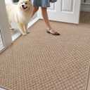 Color&Geometry Large Front Door Mat Indoor Entrance Non Slip Rubber Backed, 32"x48" Indoor Door Mats for Entryway, Dirt Trapper Double Doormat, Washable Front Door Rugs, Khaki (Rolled-up NO Creases)