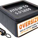 Bed Risers, Oversized Furniture Risers Fit Up to 5.5" Legs, 3 inch Raise Blocks for Bed Couch Desk Sofa Table Lifts, Furniture Legs Lifters Support up to 6000 Lbs (Black, 4 Pack Set)