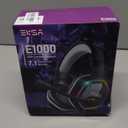 EKSA E1000 USB Gaming Headset for PC, Computer Headphones with Microphone/Mic Noise Cancelling, 7.1 Surround Sound, RGB Light - Wired Headphones for PS4, PS5 Console, Laptop, Call Center (Grey)