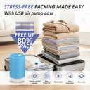 Cozy Essential Travel Vacuum Storage Bags with Rechargeable Cordless USB Pump, Space Saver Bags for Luggage, Suitcase, Carry-On, for Clothes, Blankets, Bedding & Seasonal Storage,15 Combo