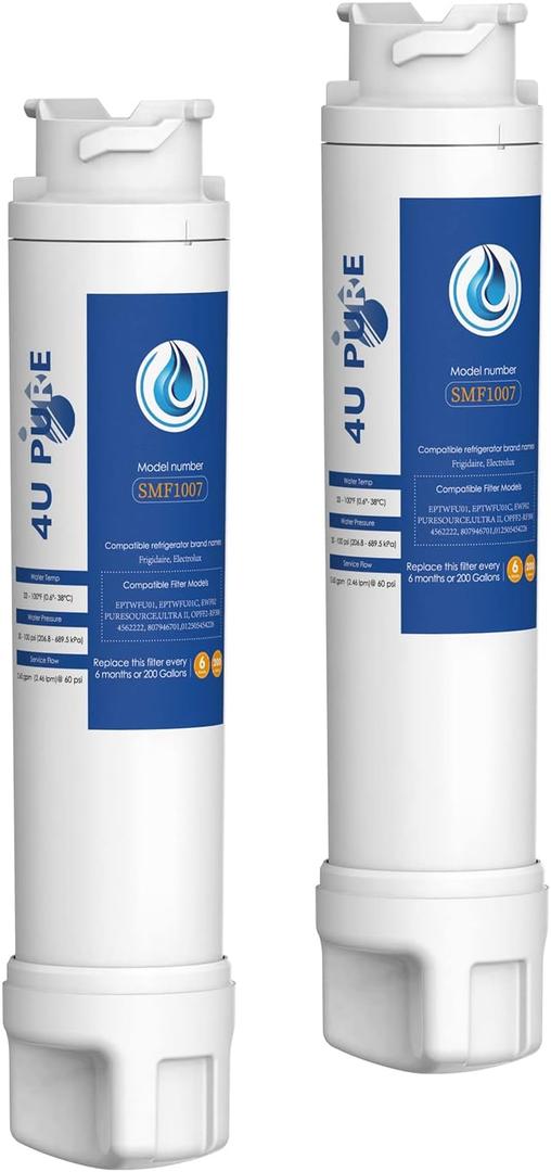 EPTWFU01 Water Filter Replacement, Compatible with Frigidaire EPTWFU01, Рurе Sоurсе Ultra II, EWF02, 012505454226, 4562222, Pack of 2