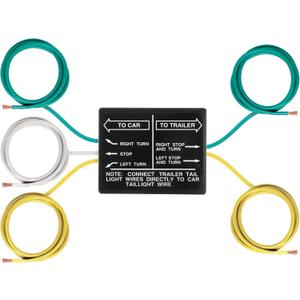 CURT 58240 Non-Powered 3-to-2-Wire Splice-in Tail Light Converter, Not Compatible with LED Lights