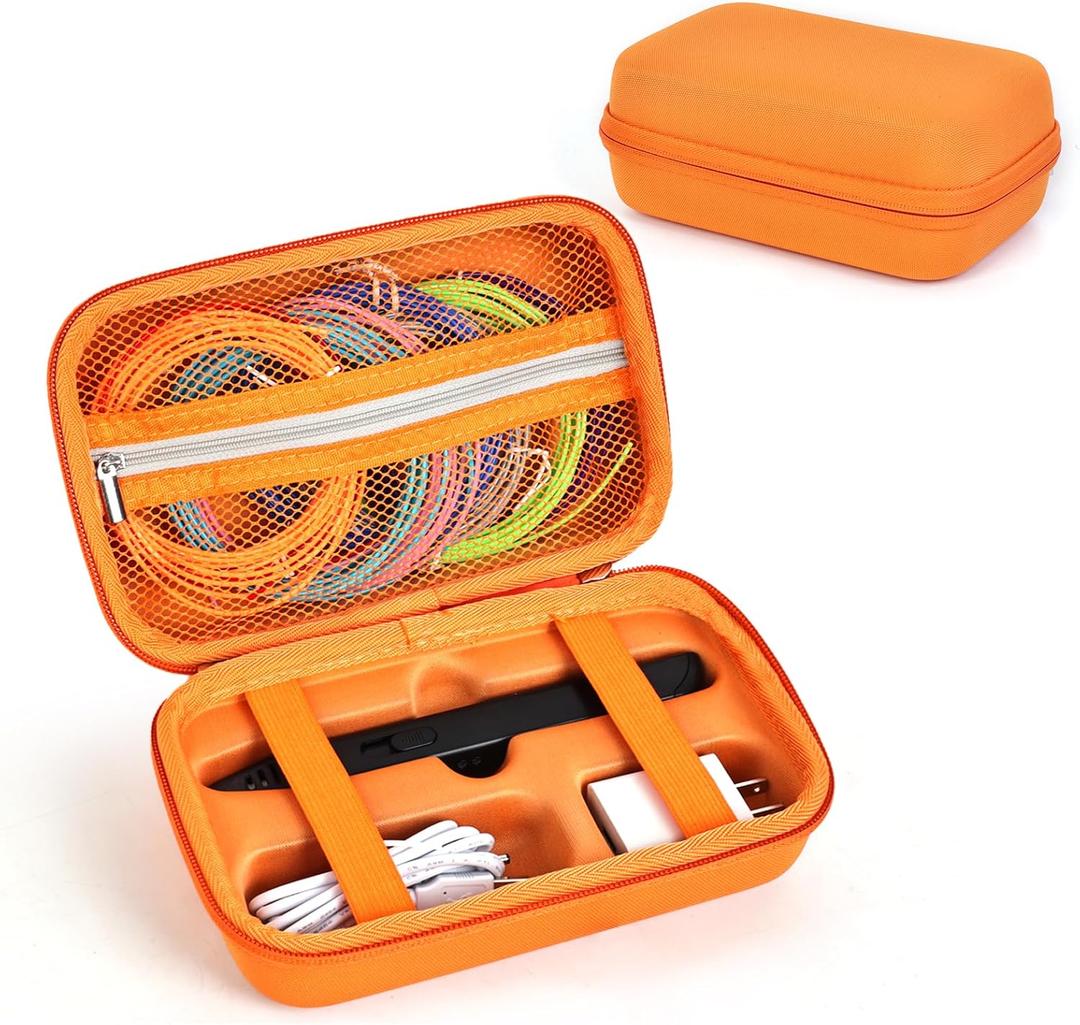 Hard Carrying Case Compatible with MYNT3D Super 3D Pen, Storage Carrier Case for Filament and other accessories (Orange)