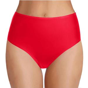 Tempt Me Women's High Waist Bikini Bottom - Full Coverage Bathing Suit Swim Bottom 2025 Swimsuit Swimwear (Red, S)