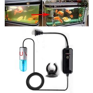 Mini 3W Timer Aquarium &UV-C Water Clean Light Aquarium Algae Clean Light Water Green Clean Fish Tank Water Clean Lamp for Sump Pond Filter Tank