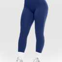 Olmlmt No Front Seam Workout Leggings for Women | High Waisted, Buttery Soft, Yoga Pants, Pilates, Athletic, Casual Wearing, Lounging, 7/8 Length, Low Compression, V-Back (L)