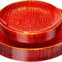 SUT 36Pcs Red Plastic Plates, Hammered Plates Disposable Heavy Duty, Red Disposable Plates With Gold Rim, Fancy Plastic plates Include 18 Dinner plate and 18 Dessert plate for Wedding
