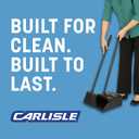 Carlisle FoodService Products Duo-Pan Lobby Broom and Dustpan Set  36" Upright Broom with 2-Piece Handle and Pivoting Pan  Compact Commercial Floor Tool for Tight Spaces, Black