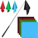 Equestrian Training Flag 4 Pieces Equestrian Training Equipment Nylon Flag with Flagpole (Red, Black, Green, Blue)