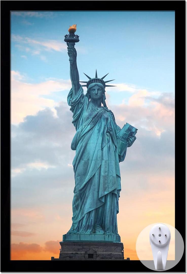 OMAIGAR 16x24 Picture Frame for 16by24 Poster Photo Canvas Certificate Black High Transparent Photo Frame Wall Desktop Horizontal Vertical 16 x 24