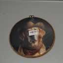 laveliabel Black Labrador Retriever Cowboy Hat Round Canvas Art Wall Decor, Dog Lover Gift Framed Canvas Prints, Trendy Western Round Hanging Wall Decor for Home Bedroom Bathroom, 10x10 Inches